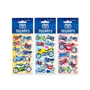 Aufkleberbogen mit 3 verschiedenen Designs von Motorradaufklebern, 66x180mm - Starpak