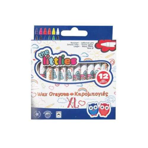 The Littlies XL 12 darabos viasz kréta szett, tökéletes a gyerekeknek a színezéshez és rajzoláshoz