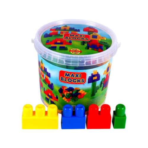 Maxi Blocks 32 blocuri de construcție într-o găleată, cu blocuri individuale afișate