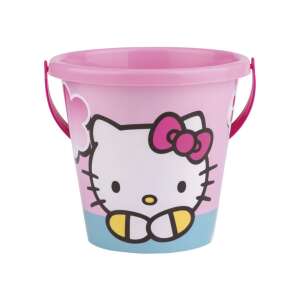 Hello Kitty rosa Plastik-Eimer mit Deckel und Griffen, perfekt zum Sandspielen - Strandspielzeug