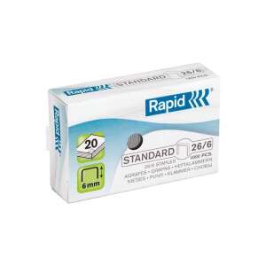 Capse Rapid Standard 26/6, 1000 bucăți, lungimea piciorului de 6 mm - Rapid Capse