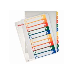 Esselte A4 1-10 Registru imprimabil, 11 găuri, dimensiune A4+, cu file imprimabile, material polipropilenic rezistent și durabil, câștigător al premiului Red Dot Design Award - Consumabile pentru capsator