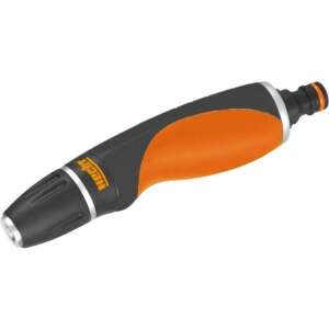 HECHT 02002 garden hose nozzle, adjustable water flow, black and orange, water spray gun - Sprinkler Head