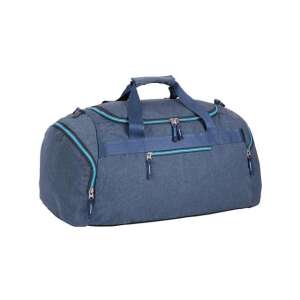 Geantă sport Spirit bleumarin închis cu fermoar neon galben, 55x31x41cm - Valize și genți
