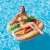 Woman relaxing on Intex inflatable hamburger pool float