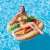 Woman relaxing on Intex inflatable hamburger pool float