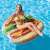 Woman relaxing on Intex inflatable hamburger pool float