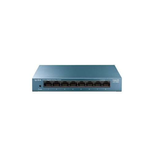 TP-Link LS108G 8-Port Gigabit Desktop Switch, front view