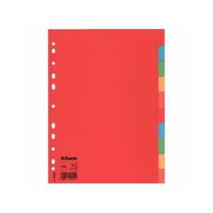 Esselte Economy A4 10-teiliger Trennwand, rot, zum Organisieren von Dokumenten - Register & Trennblätter