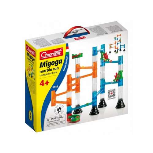 Quercetti Migoga Átlátszó golyópálya építő készlet 45 darabos