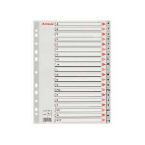 Esselte A4 A-Z alphabetischer Registerteiler, 11 Loch, grau, zum Organisieren von Dokumenten - Register & Trennblätter