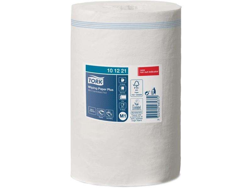 Tork plus Advanced 11 Rollen Mini-Core weiße Wischtücher
