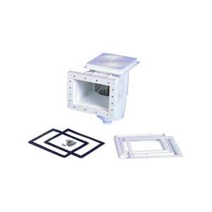 Szkimmer fóliás medencékhez STD 6/4"BM / D50, széles szájú medence szkimmer, szkimmerkosárral, porszívó csatlakozóval, tömítésekkel és tömítő kerettel - Szkimmer