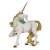 Papo Golden Unicorn Figurine with Butterfly, white unicorn with golden mane and horn, standing on all four legs, detailed and realistic, with a blue butterfly on its back, perfect for imaginative play