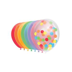 Set mit 10 bunten Konfetti-Ballons, 30 cm Durchmesser, Latex - Luftballons