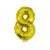Gold number 8 balloon, 42 cm, for birthday decorations