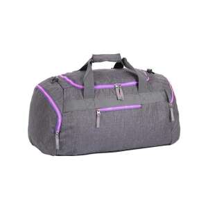 Geantă sport Spirit gri cu fermoar roz neon, 55x31x41cm - Valize și genți