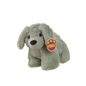 PAWS Grey Plush Dog, 23cm standing stuffed animal - Toy
