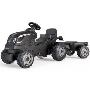 Smoby Farmer XL Czarny Traktor na Pedały z Przyczepą - Smoby
