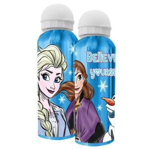Disney Die Eiskönigin Aluminium Trinkflasche 500ml mit Elsa, Anna und Olaf - Lebensmittel- und Getränkebehälter für Kinder