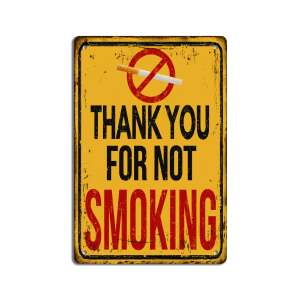 Retro dekor fémtábla,"Thank you for not smoking", Méret: 20x30cm 56098293 