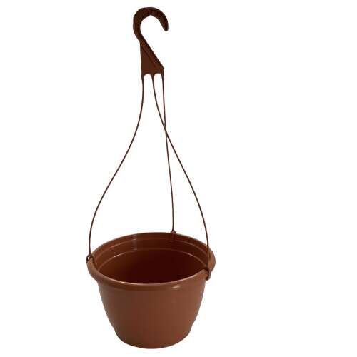 Terrakotta függő cserép fém akasztóval, 23cm átmérő 