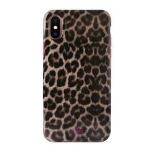 Puro Glam Leopard iPhone Xs Max tok, rózsaszín szegéllyel - Puro