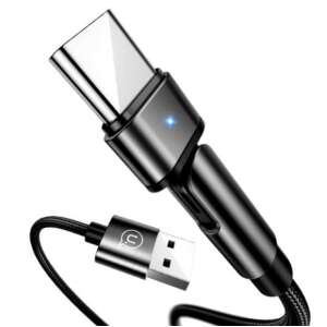 Cablu de încărcare USAMS U60 1m USB-C la USB-A, împletit cu cap rotativ, negru - USAMS Cabluri USB