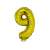 Gold number 9 balloon, 42 cm, for birthday parties