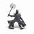 Papo Knight with Battle Axe, black armor, orange cape, fantasy figure, toy, back view