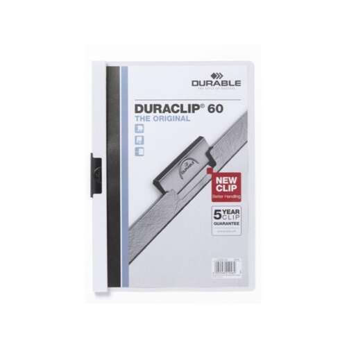 Durable Duraclip 60 A4 fehér clip-mappa, 60 lapig