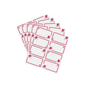 40 db-os öntapadós címke csomag szív mintával, tökéletes füzetek, mappák és egyéb dolgok címkézéséhez - Füzetcímke