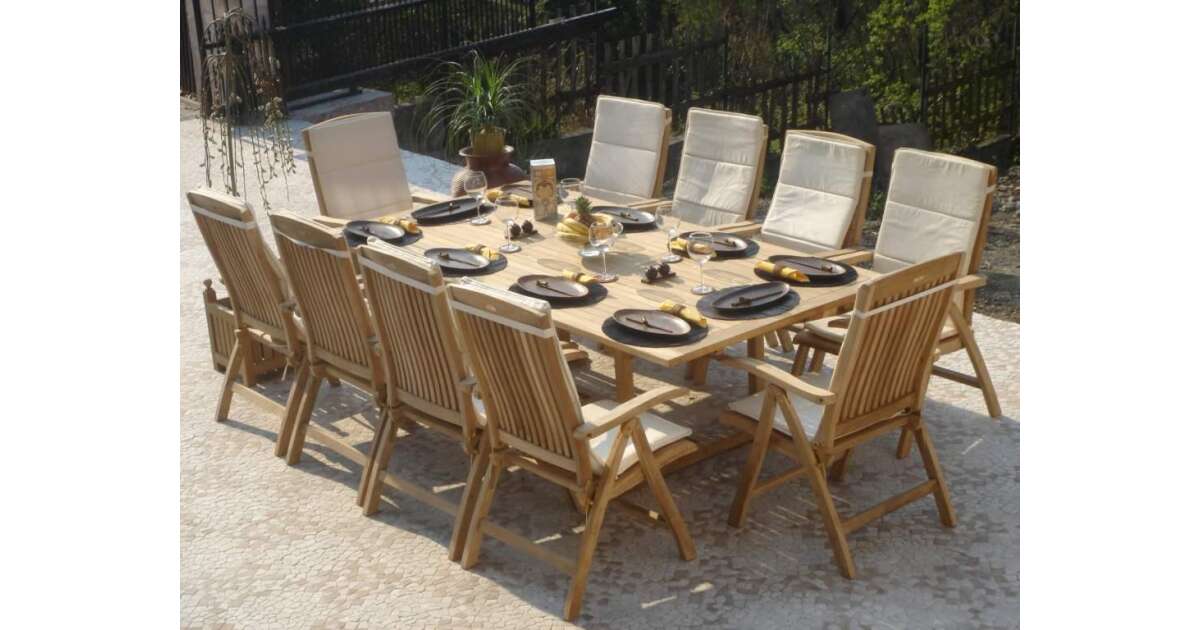 Royal teakfa asztal 90x180-240 cm-es | Pepita.hu