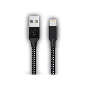 Cablu Stansson MFI 50cm USB la Lightning, negru împletit, încărcare rapidă, compatibil cu iPhone - Cabluri de date