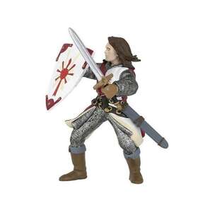 Papo Lancelot Knight Figure, red, with sword and shield, action pose - Papo Figure