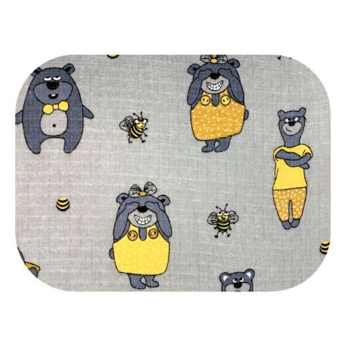 LittleONE by Pepita minőségi Textil pelenka - Maci család #szürke-sárga (U013) 31323388