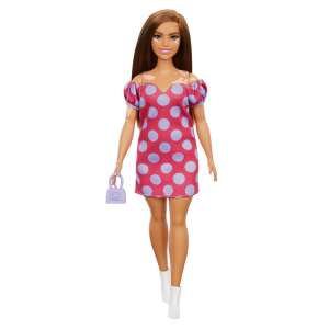 Barbie Fashionistas Puppe mit Vitiligo im rosa gepunkteten Kleid - Mattel Baba