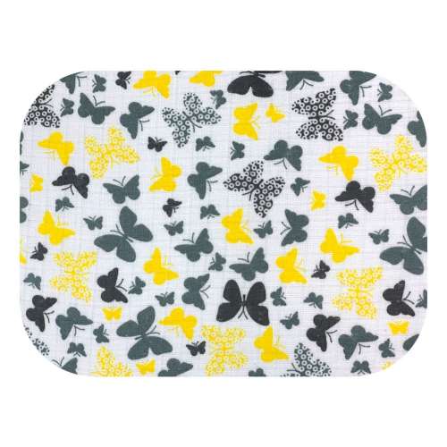 Ega kvalitná Textilná plienka - Drobné motýle #sivá- žltá (U015) 31323393
