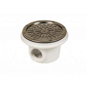 Fenékürítő AISI 316L padlóösszefolyó ráccsal, 200mm átmérő, fóliás medencékhez - Beépítő elem