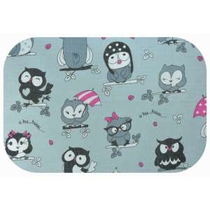 LittleONE by Pepita high quality Textile Diaper - Owls with Cap #grey-pink (L016)