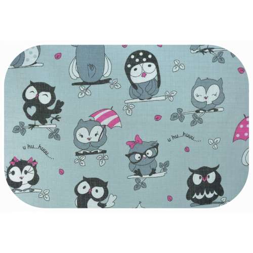 LittleONE by Pepita high quality Textile Diaper - Owls with Cap #grey-pink (L016) 31323600