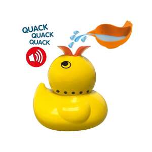 SES Aqua Badeente mit Sound, gelbe Gummiente mit orangem Ausguss, Badezeug für Kinder - SES Creative