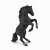 Papo black horse figurine, rearing up, realistic, detailed, toy for kids