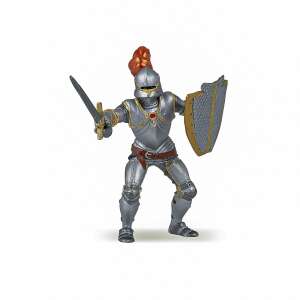 Papo Red Armored Knight Figure, a detailed and realistic toy figure of a knight in red armor with a sword and shield, perfect for imaginative play and collecting - Papo