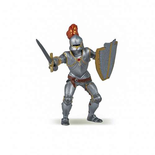 Papo Red Armored Knight Figure, a detailed and realistic toy figure of a knight in red armor with a sword and shield, perfect for imaginative play and collecting