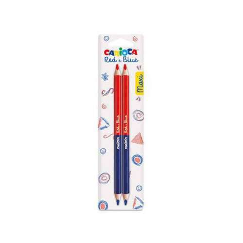 Creioane Carioca Red & Blue Maxi, pachet de 2, creioane colorate roșu și albastru