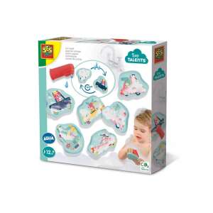 SES Creative Tiny Talents Zabawki do kąpieli - Myjnia samochodowa, 6 gąbkowych samochodów i szczotka, dla dzieci od 12 miesięcy - SES Creative