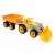 Orange toy tractor with orange trailer and scoop, 65 cm