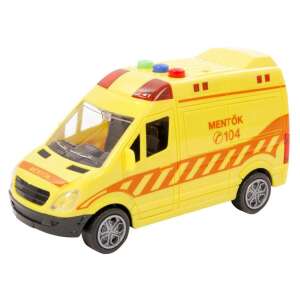 Mașină de jucărie de ambulanță Lendkerekes galbenă cu lumini și sunete - Maşinuţe