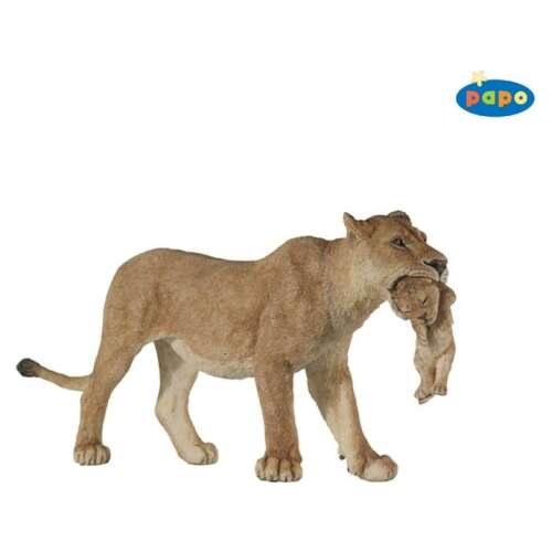 Papo Lioness with Cub in Mouth Figurine